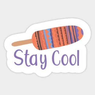 Stay Cool - Multicolored Popsicle Graphic Illustration GC-105-02 Sticker